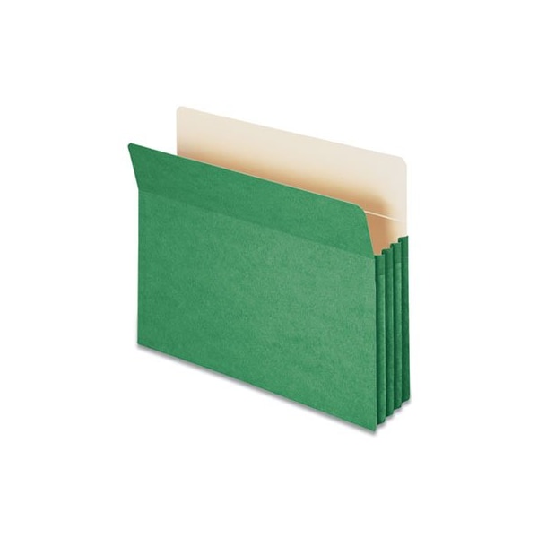 Smead Smead, COLORED FILE POCKETS, 3.5in EXPANSION, LETTER SIZE, GREEN 73226 - main